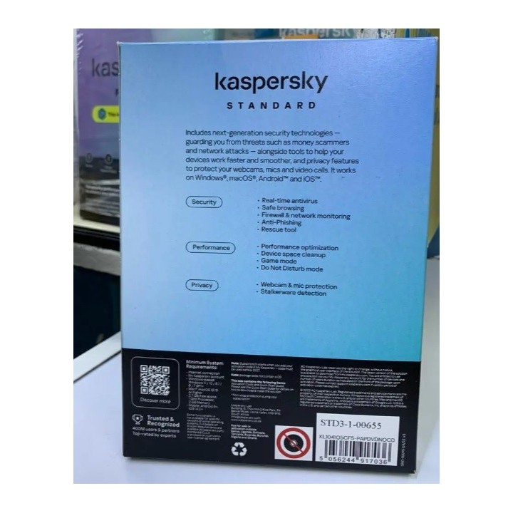copy of Kaspersky standard antivirus 5 users