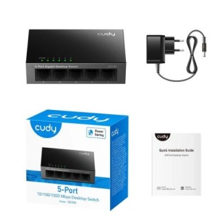 CUDY 5-PORT Gigabit metal switch 8 x 10/100/1000Mbps RJ45 ports