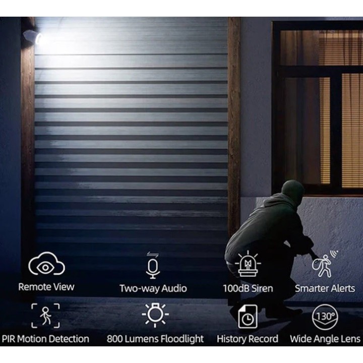 WIP-D400T  WiFi Solar Battery Pan Tilt Camera (Floodlight)  ▪ Reoslution: 4.0Mp