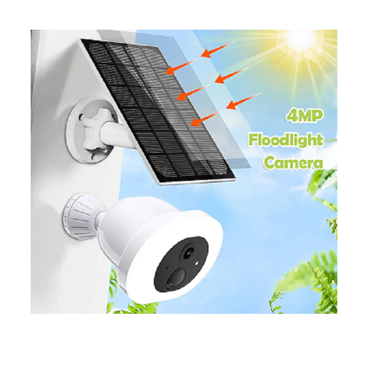 WIP-D400T  WiFi Solar Battery Pan Tilt Camera (Floodlight)  ▪ Reoslution: 4.0Mp