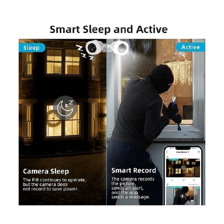 WIP-D400T  WiFi Solar Battery Pan Tilt Camera (Floodlight)  ▪ Reoslution: 4.0Mp