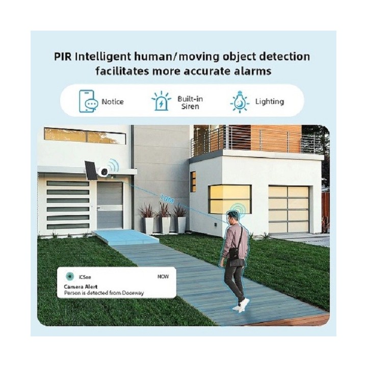 WIP-D400T  WiFi Solar Battery Pan Tilt Camera (Floodlight)  ▪ Reoslution: 4.0Mp