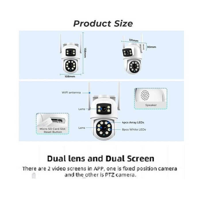 Wifi Smart Camera Wip-PT300T DUAL CAMERA