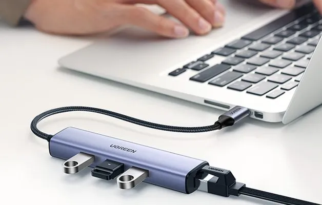 UGREEN CM475 USB-C to USB 3.0 Hub (3 Ports) + Gigabit Ethernet - UG-60600